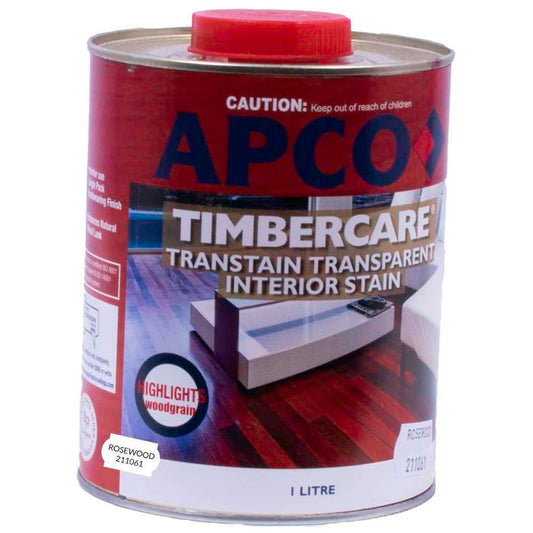 Apco Timbercare Transtain Transparent Stain Rosewood 1L