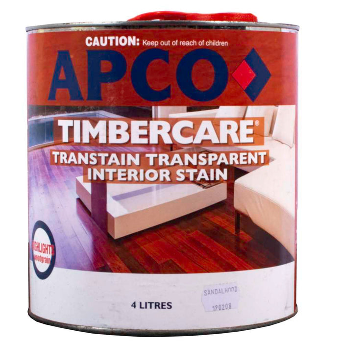 Apco Timbercare Transtain Transparent Stain Sandalwood 4L