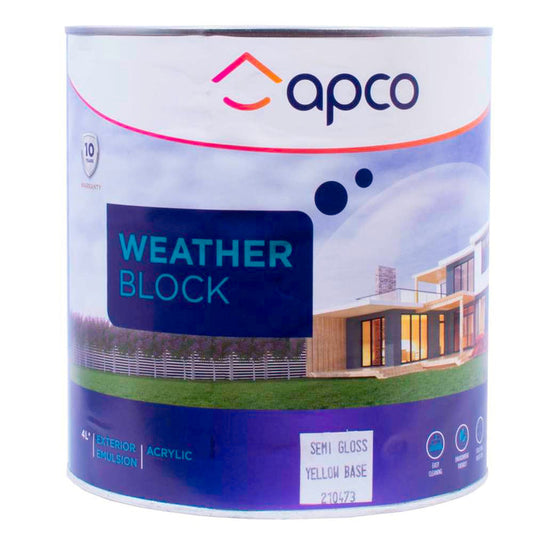 Apco Weatherblock Semi Gloss Acrylic Yellow Base 4L