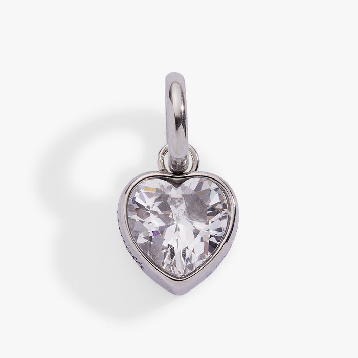 April 'Strength' Heart Birthstone Charm