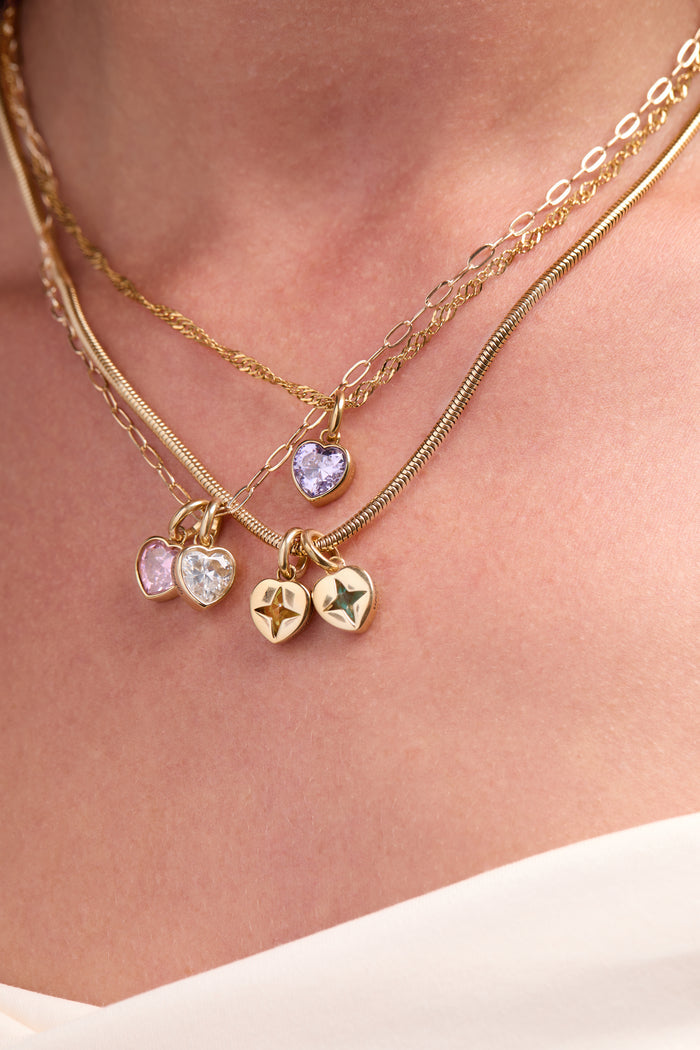 April 'Strength' Heart Birthstone Charm