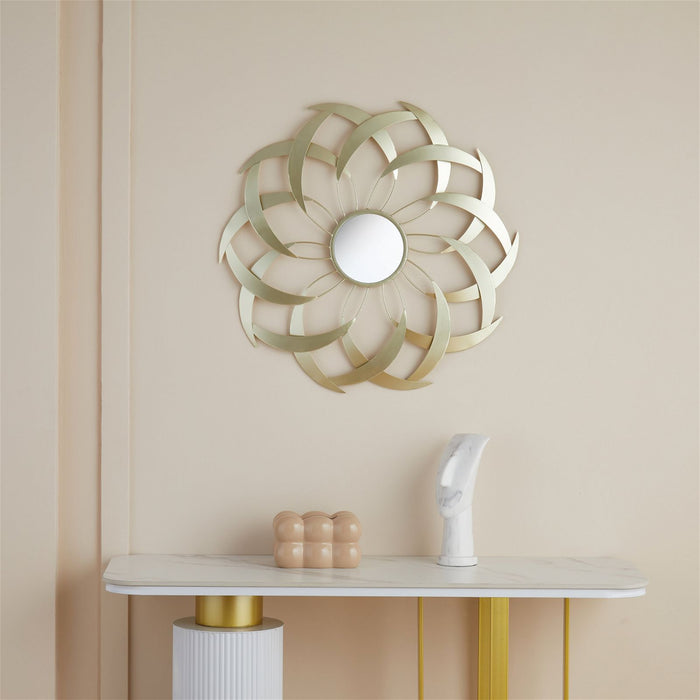 ARI Mirror 700mm Stylized Leaf Design Gold by Criterion -Home Living Store - -