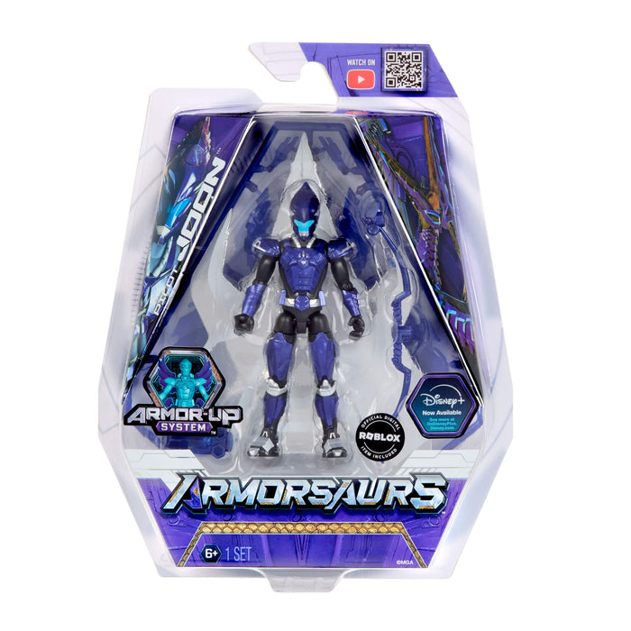 Toy figure in packaging with 'Armorsaurs' branding on a white background