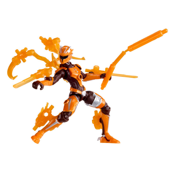 Toy figure with orange and brown design on a white background