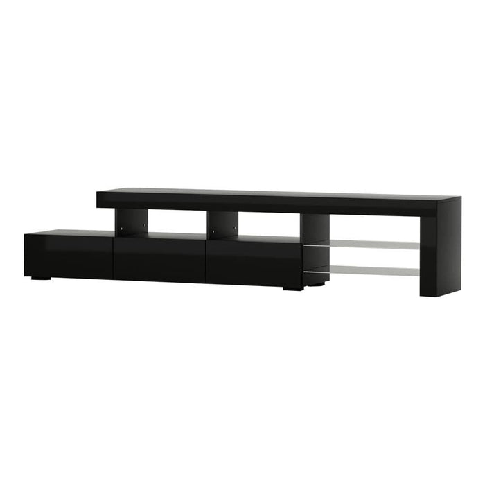 Artiss Entertainment Unit TV Cabinet LED 215cm Black Caya -Home Living Store - -