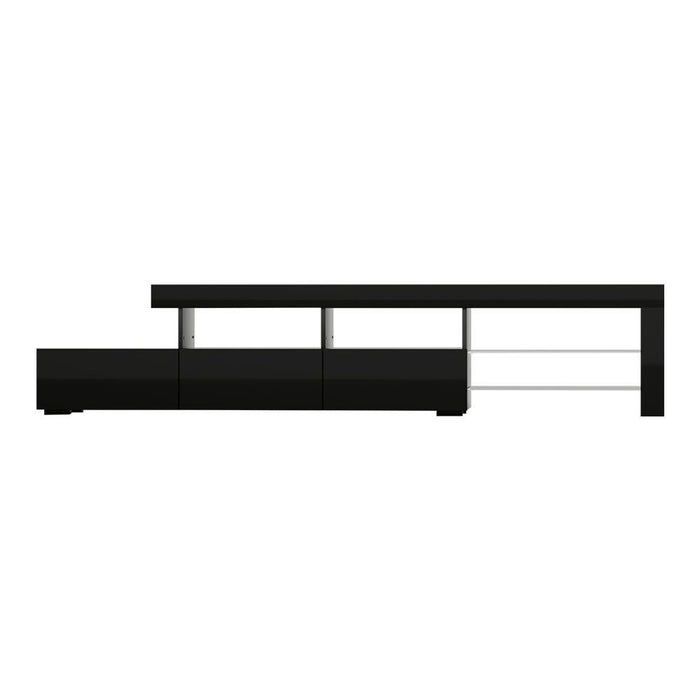 Artiss Entertainment Unit TV Cabinet LED 215cm Black Caya -Home Living Store - -