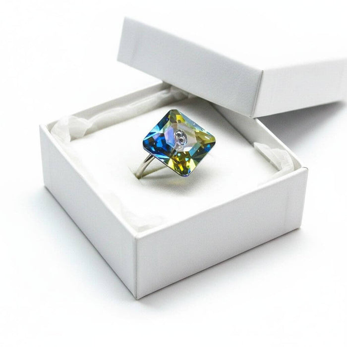 As Seen on Maisie William Super Sparkly Crystal Bling Ring displayed in a white box with a crystal sparkly design.