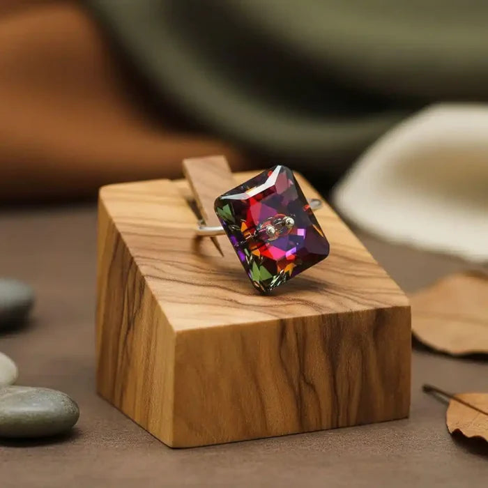 As Seen On TITUSS BURGESS and ASIA MONET RAY Volcano Crystal Button Ring - Alexa Martha Designs