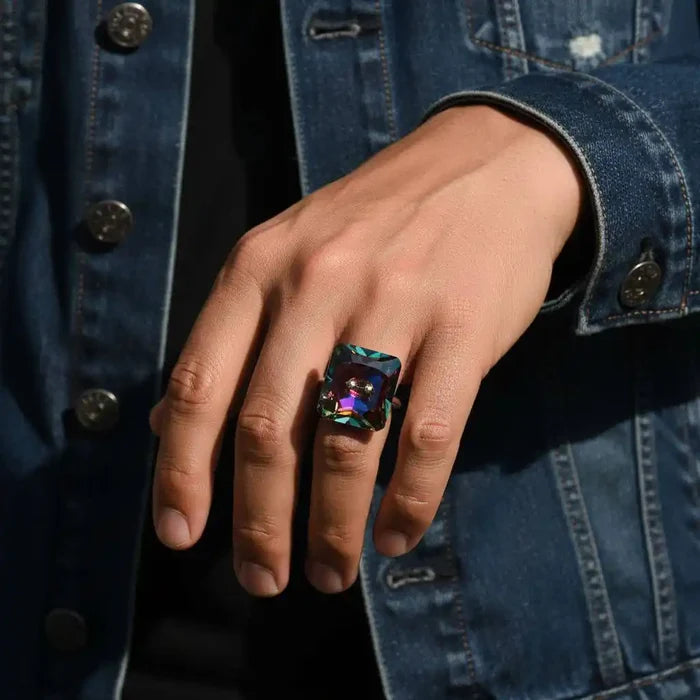 As Seen On TITUSS BURGESS and ASIA MONET RAY Volcano Crystal Button Ring - Alexa Martha Designs