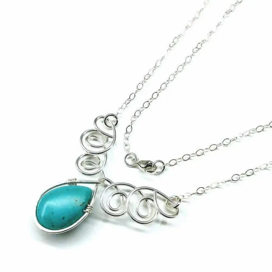 AMD1049 As Seen On TV Turquoise Drop Sterling Silver WireJewelryNecklace$ 57.00Alexa Martha Designs