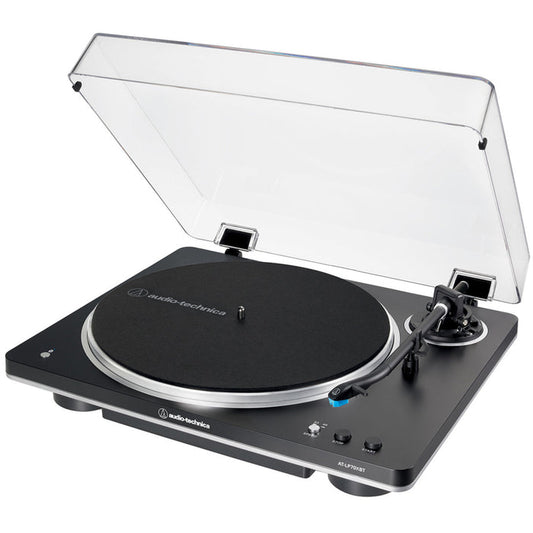 Audio Technica AT-LP70XBT Fully Automatic Bluetooth Wireless Belt Drive Turntable Black Silver Black