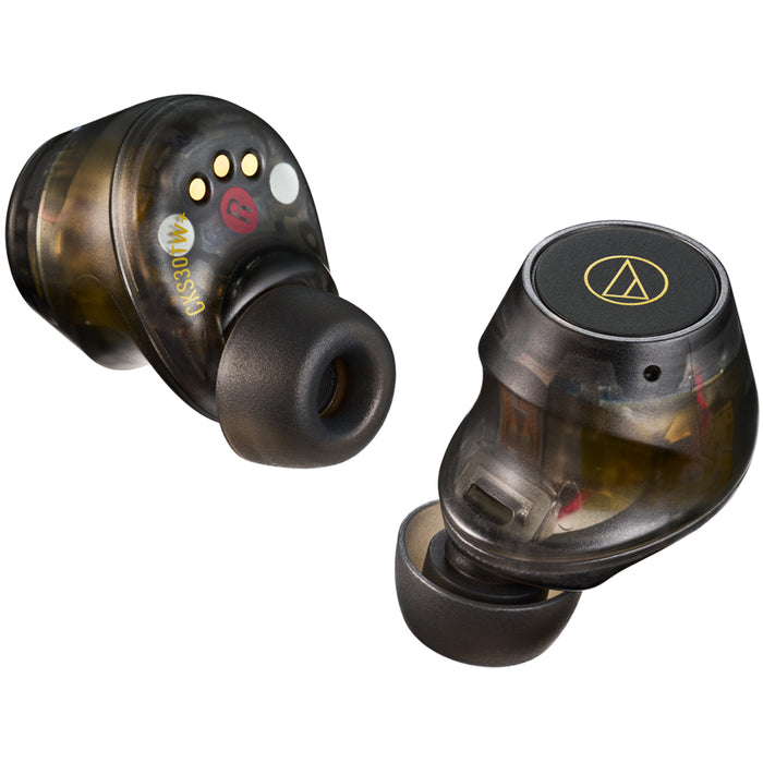 Audio Technica ATH-CKS30TW+ Noise Cancelling Wireless Earbuds Translucent Black Translucent Black