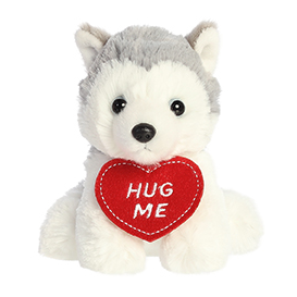 Aurora Plush 4.5 Inch Luv Bits HUG ME Dog Valentine Plush Toy