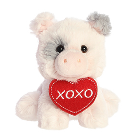 Aurora Plush 4.5 Inch Luv Bits XOXO Pig Valentine Plush Toy