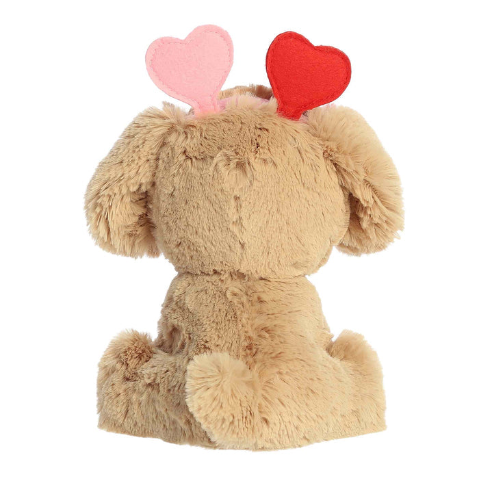 Aurora Plush 6 Inch Love on the Mind XOXO Tan Dog Valentine Plush Toy