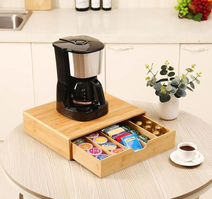 Bamboo K-Cup Coffee Pod Holder Storage Organizer  for Kitchen, Jewelry and Cosmetic -Home Living Store - -