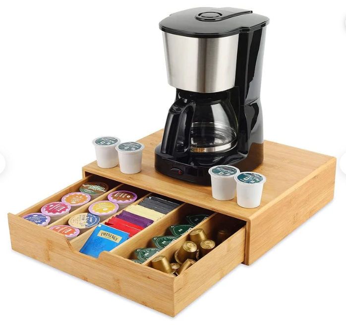 Bamboo K-Cup Coffee Pod Holder Storage Organizer  for Kitchen, Jewelry and Cosmetic -Home Living Store - -