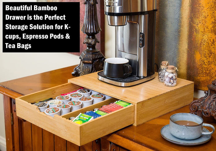 Bamboo K-Cup Coffee Pod Holder Storage Organizer  for Kitchen, Jewelry and Cosmetic -Home Living Store - -