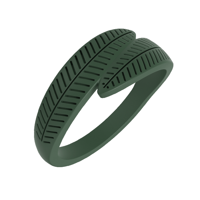 Banana Leaf Accent Silicone Ring - Spruce