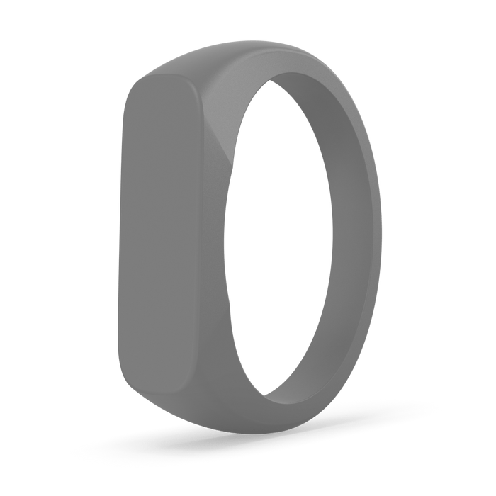 Bar Ring Signet Silicone Ring - Grey