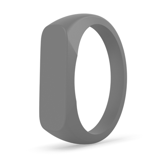 Bar Ring Signet Silicone Ring - Grey
