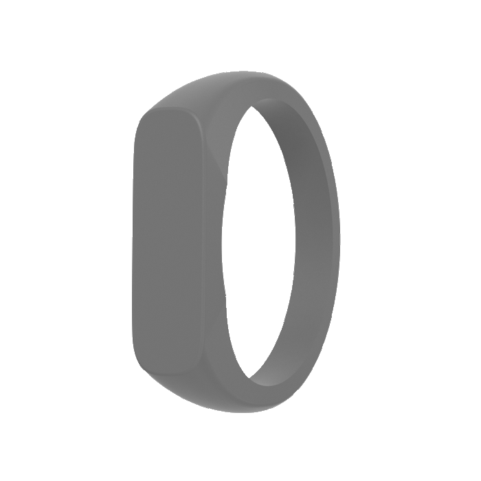 Bar Ring Signet Silicone Ring - Grey