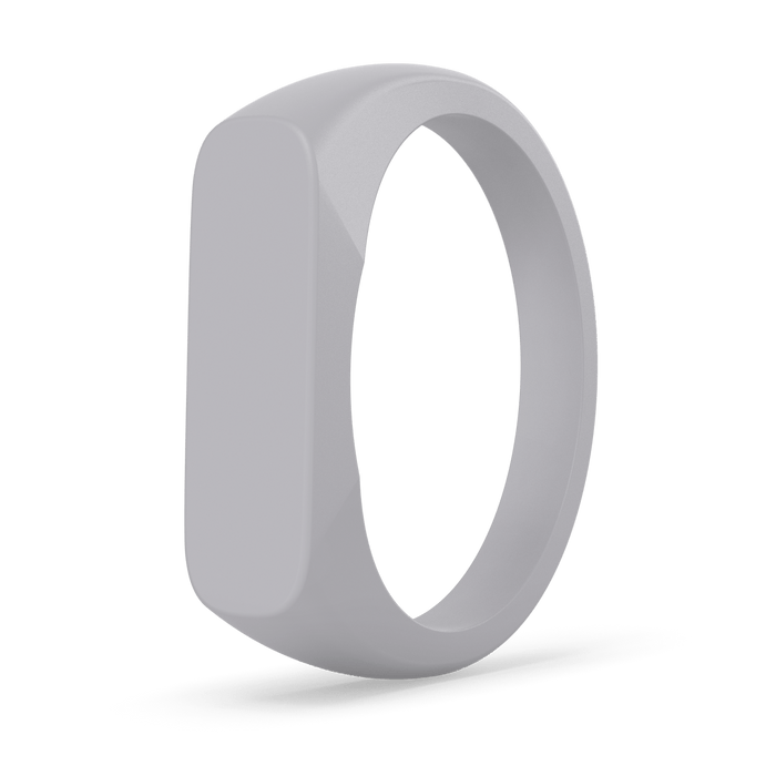 Bar Ring Signet Silicone Ring - Silver Lilac