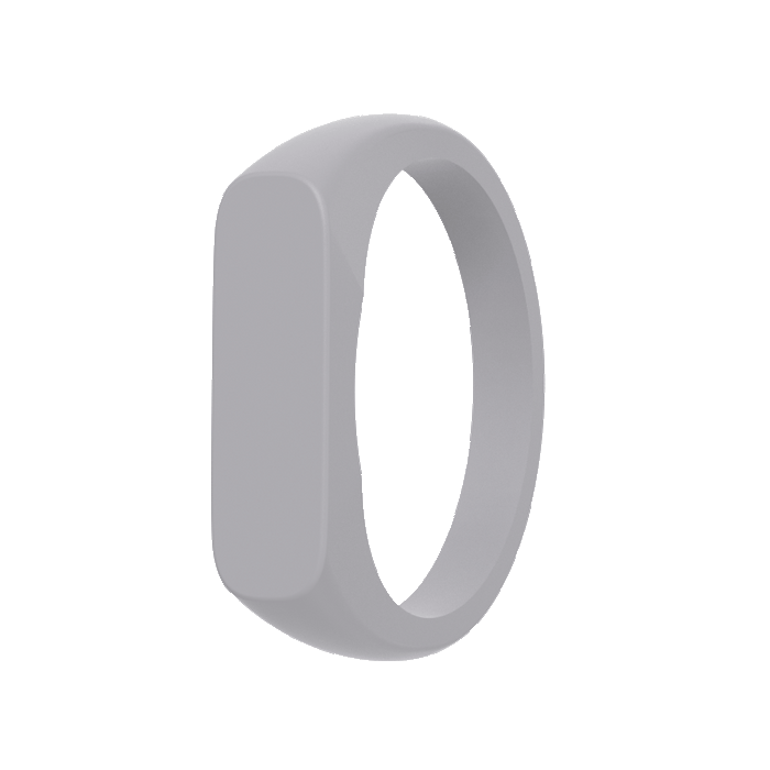 Bar Ring Signet Silicone Ring - Silver Lilac