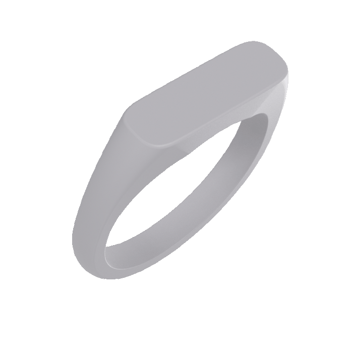 Bar Ring Signet Silicone Ring - Silver Lilac