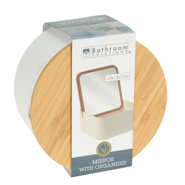 Bathroom Solutions Round Mirror With Organizer 13cm - White