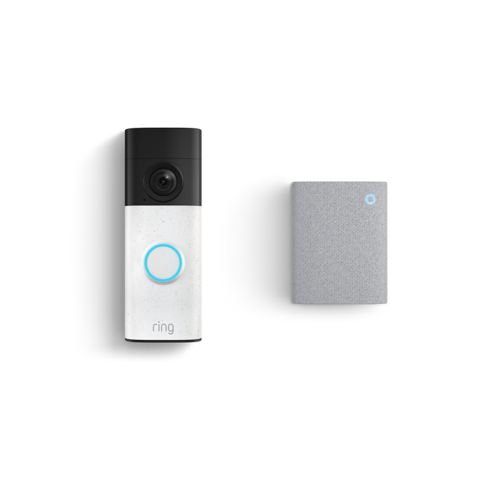 Speckled White:Battery Video Doorbell (2nd Gen) + Chime (3rd Gen)