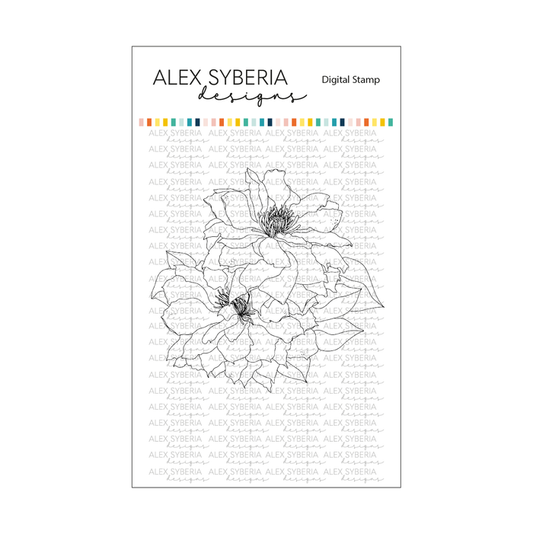 Beautiful Clematis Digital Stamp