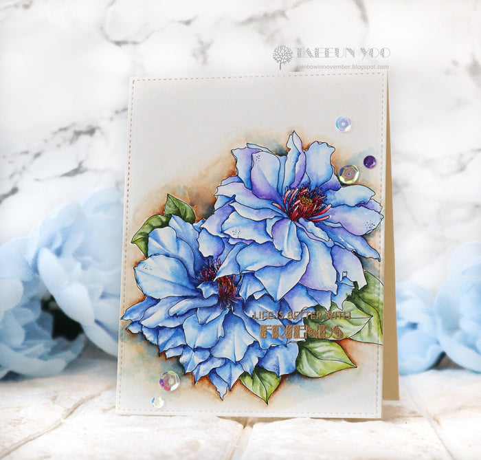Beautiful Clematis Digi Stamp - alexsyberiadesigns