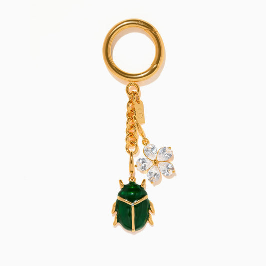 Beetle Flower Bag Charm