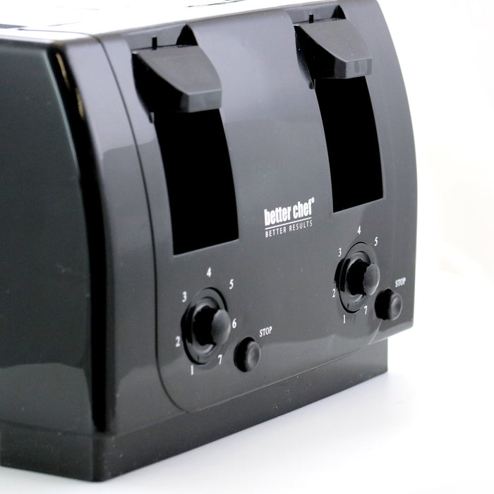 Better Chef 4 Slice Dual-Control Black Toaster IM-242B