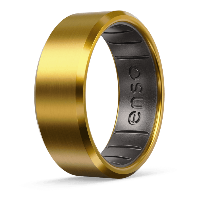 Bevel Metal Hybrid Ring - 18K Gold Plated Titanium