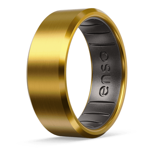 Bevel Metal Hybrid Ring - 18K Gold Plated Titanium