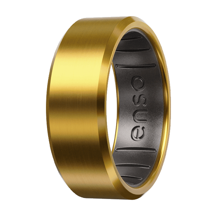 Bevel Metal Hybrid Ring - 18K Gold Plated Titanium