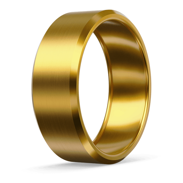Bevel Metal Hybrid Ring - 18K Gold Plated Titanium