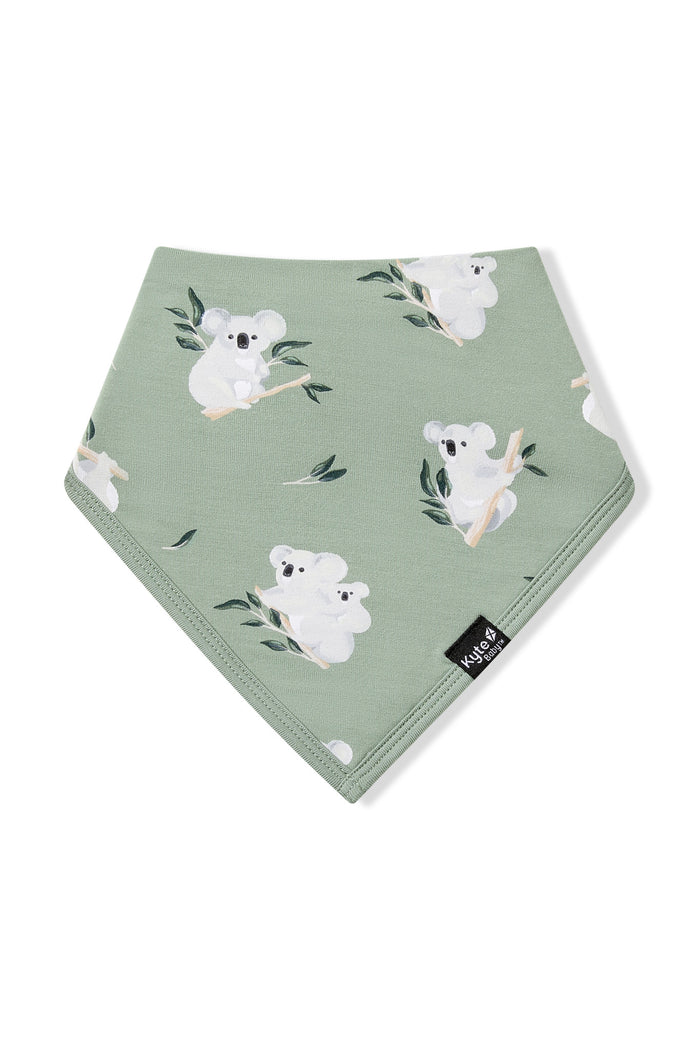 Front of the Baby Blanket in Koala showing the black kyte baby logo tag