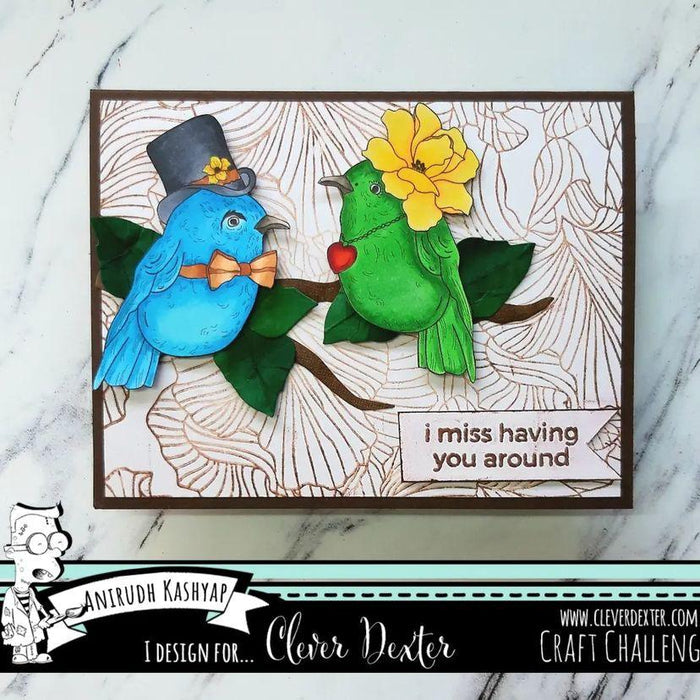 Bird Wedding Digital Stamp - alexsyberiadesigns