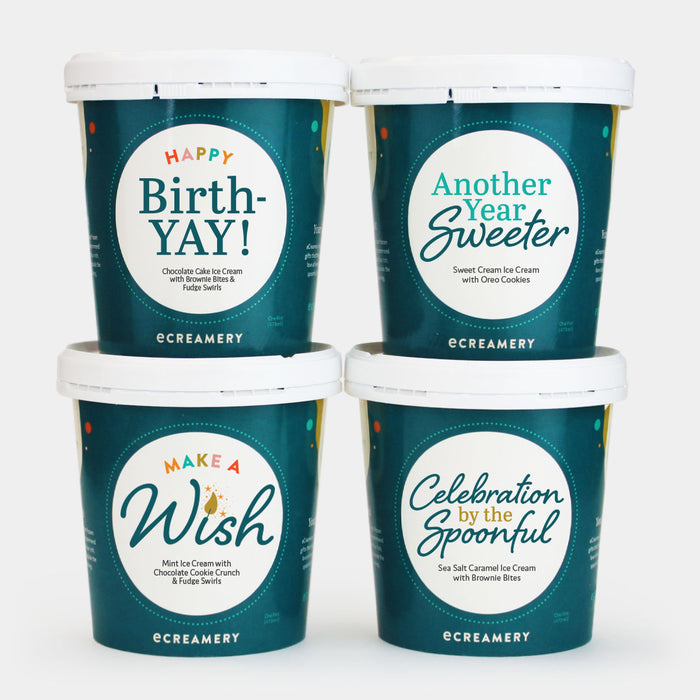 Photo of eCreamery's Birthday 4 pint ice cream gift