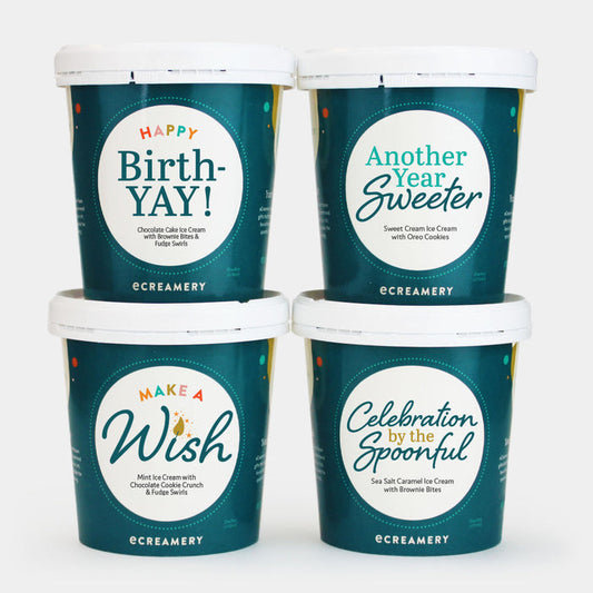 Photo of eCreamery's Birthday 4 pint ice cream gift