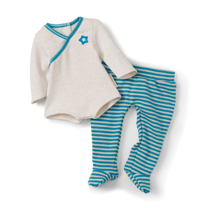 Bitty Baby® Doll #2 with brown hair in Soft Blue