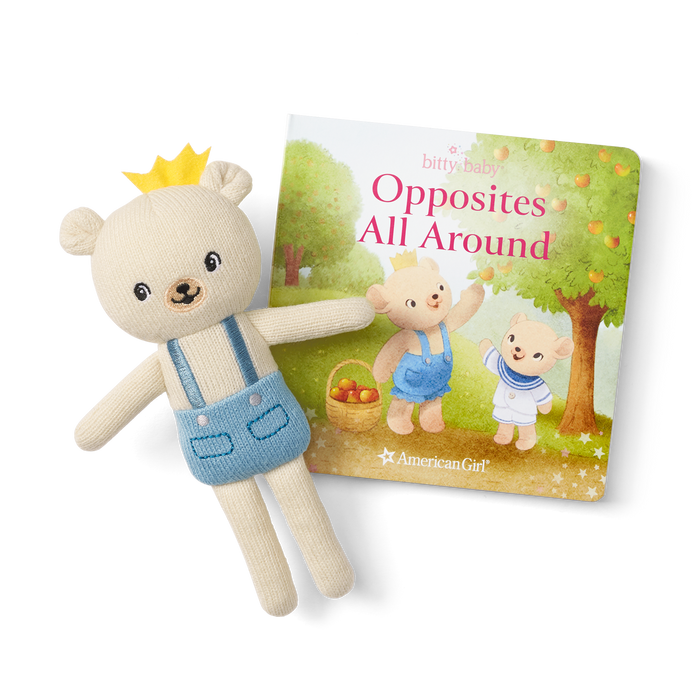 Bitty Baby® Doll #4 in Soft Blue + Bear Friend & Board Book