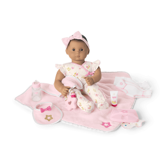 Bitty Baby® Doll #5 with brown hair Care & Play Set