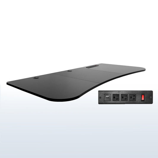 63 x 32 inch Universal Table Top with Built-In Power Strip for Standard and Sit Stand Height Adjustable Home and Office Desk Frames