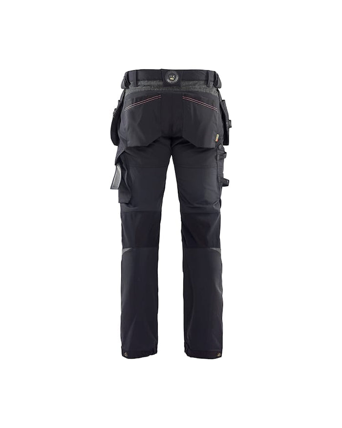 Blaklader Craftsman 4-Way Stretch Trousers - Black/Red