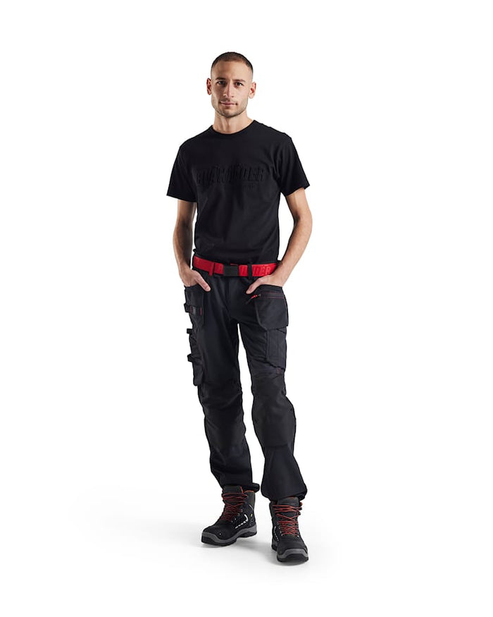 Blaklader Craftsman 4-Way Stretch Trousers - Black/Red