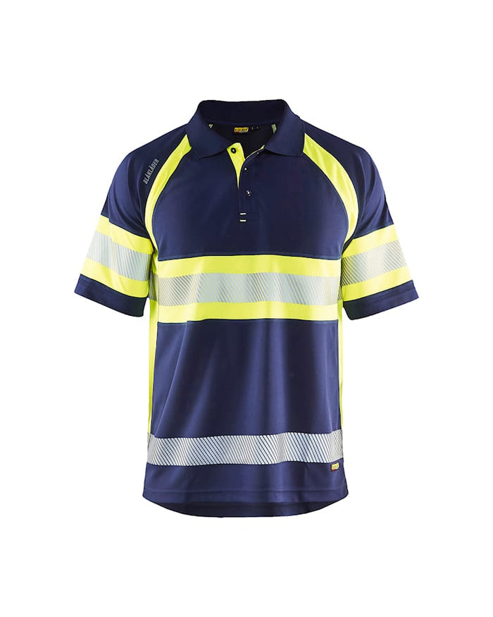 Blaklader Hi-Vis Polo Shirt with UV-Protection - Navy/Yellow | 3338